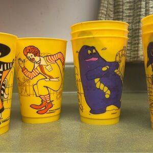 Vintage McDonald's Yellow Character Cups